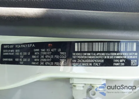 2019 Jeep Renegade Latitude Fwd from USA, damaged, VIN ZACNJABB0KPK59508